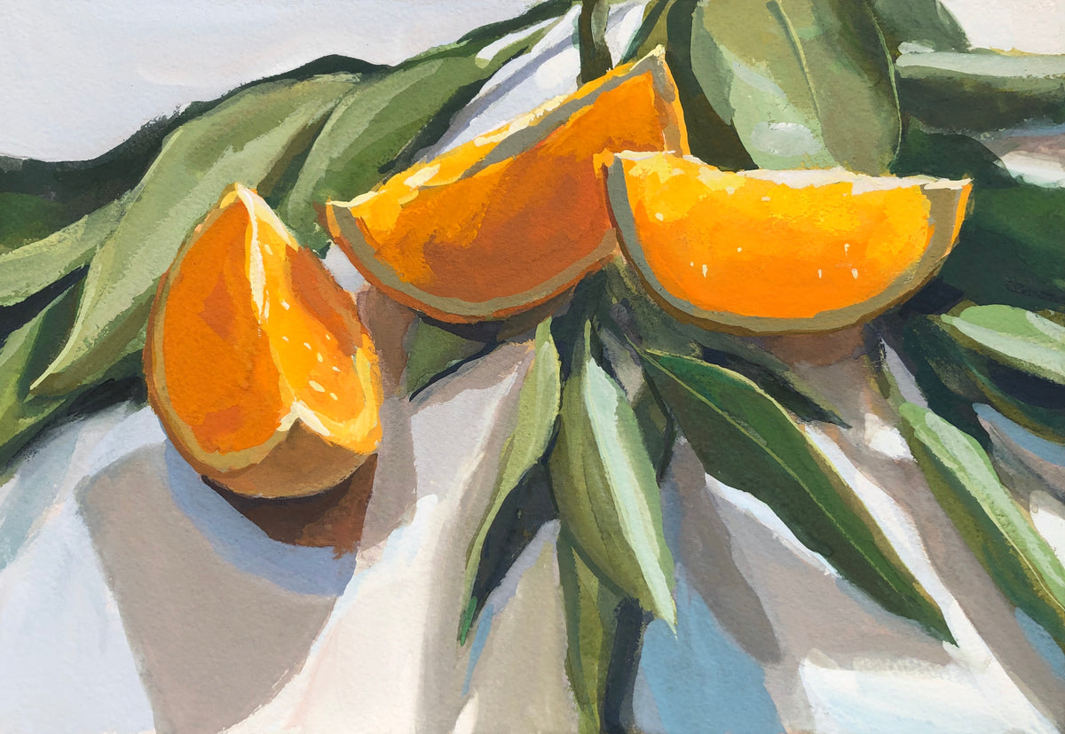 Gouache Painting Gouache Art Print Oranges Painting Fruit Painting