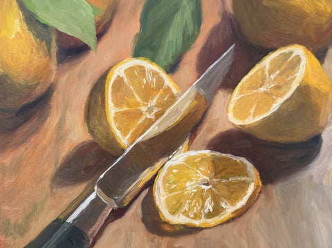 Lemon Sliced Thin - Original Oil Painting