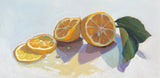 Lemon Slices on Cutting Board - Original Gouache Painting