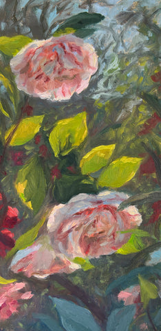 Wild Camellias - Original Oil Painting