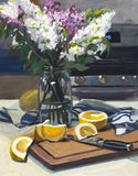 Liliacs and Grapefruit - Original Gouache Painting