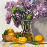 Lilacs and Lemons - Original Oil Painting