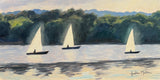 Three Sails at Sunset - Original Oil Painting