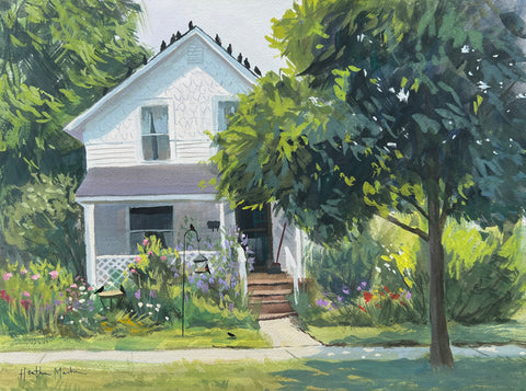 The Bird House - Original Gouache Painting