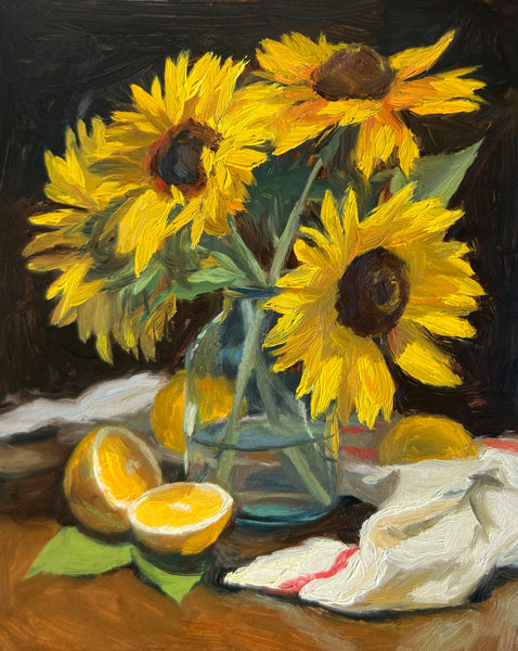 油絵 絵画 【sunflower】 07_11_23_oil_sunflowersonwoodt