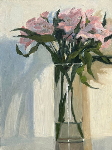 Pink Alstroemeria - Original Oil Painting