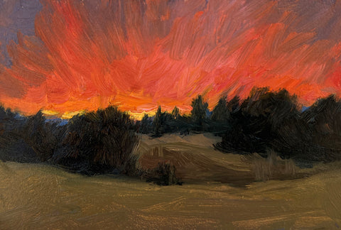 Hot Summer Sunset - Original Oil Painting