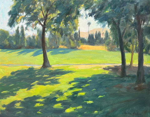 Dappled Light in the Park - Original Oil Painting