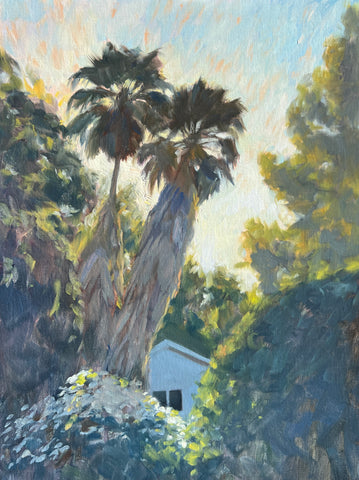 Palms and Oleander - Original Oil Painting