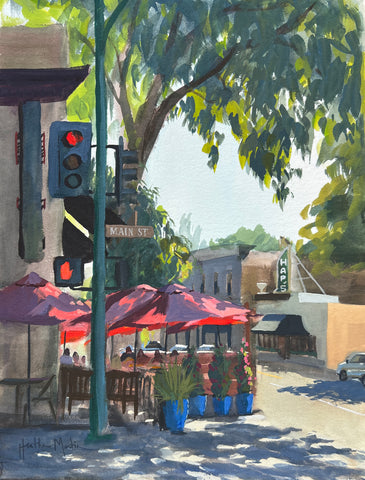 Breakfast at Baci's - Original Gouache Painting
