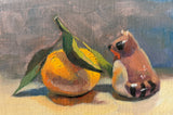 Raccoon Shaker and Orange - Original Oil Painting