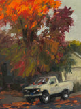 Autumn Leaves on Truck - Original oil painting