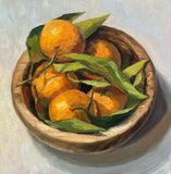 Oranges in Wooden Bowl - Original oil painting