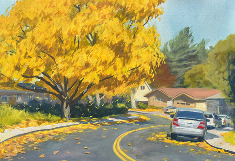 Thanksgiving Guests - Original Gouache Painting