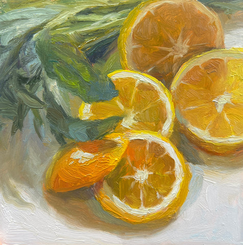 Lemons and Sage - Original Oil Painting