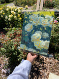 Yellow Shaded Roses - Original Oil Painting