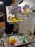 Lilacs and Lemons - Original Oil Painting