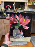 Under the Peonies - Original Oil Painting