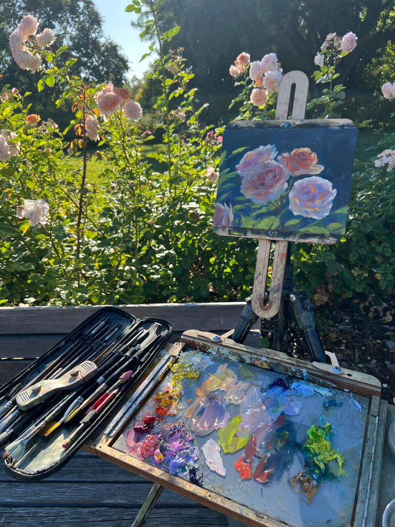 Four Rainbow Roses - Original Oil Painting – Heather's Fine Art