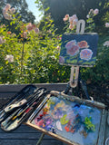 Four Rainbow Roses - Original Oil Painting
