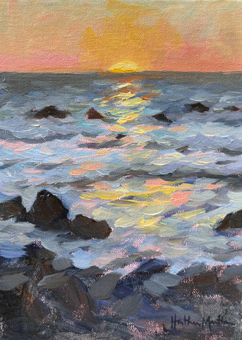 Hawaiian Sunset - Original Oil Painting