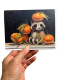 Raccoon and Satsuma Mandarins Card