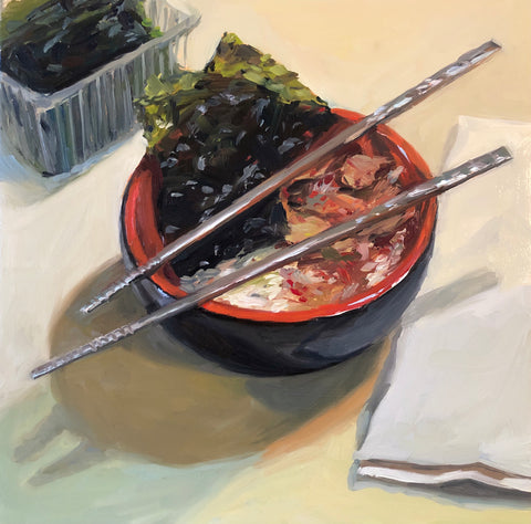 Kimchi and Rice - Original Oil Painting
