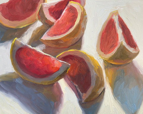 Ruby Red Grapefruit - Original Oil Painting