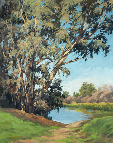 Heather Farm Pond - FRAMED - Original Oil Painting