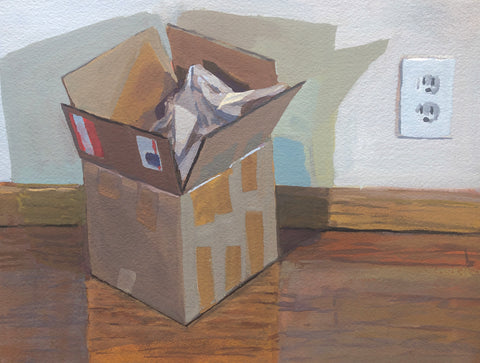 Cardboard Box - Original Gouache Painting