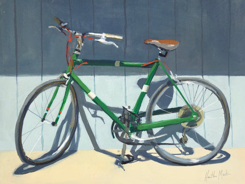 Green Bicycle - Original Gouache Painting