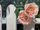 Roses Through the Fence - Original Oil Painting