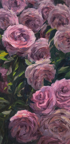 Violet Roses - Original Oil Painting