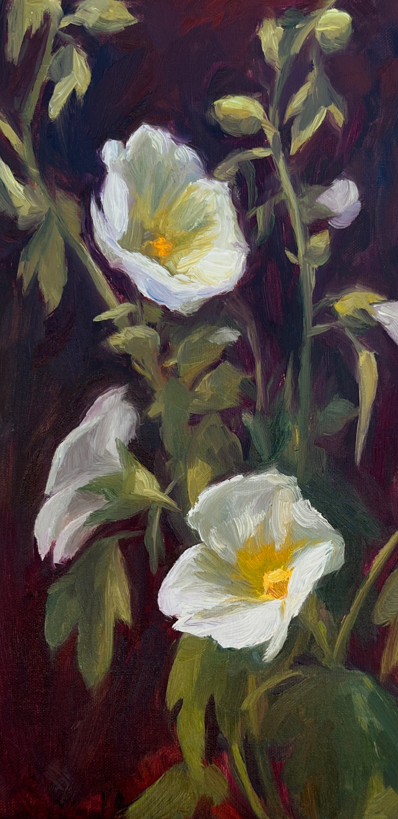07_20_22_oil_hollyhocks_12x6_8