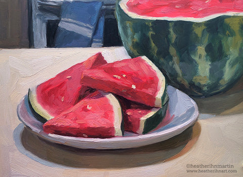 Watermelon Slices - Original Oil Painting