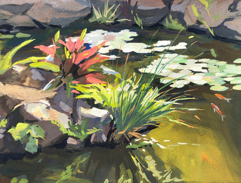 Lily Pad Afternoon - Original Gouache Painting