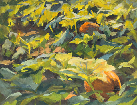 Pumpkin Patch - Original Gouache Painting