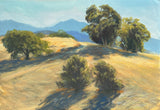Blue Shadows on Lime Ridge - Original Gouache Painting