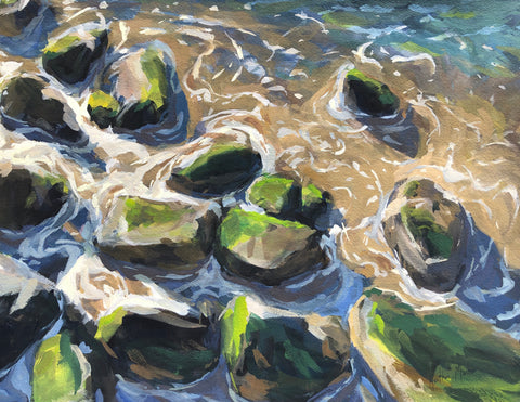 Ocean Swirl - Original Gouache Painting