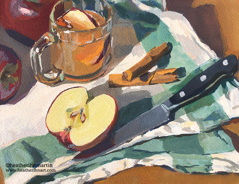 Hot Apple Cider - Original Gouache Painting