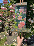Pink Climbing Roses - Original Oil Painting