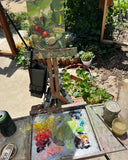 Strawberries in the Garden - FRAMED - Original Oil Painting