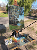 Heather Farm Pond - FRAMED - Original Oil Painting