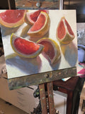 Ruby Red Grapefruit - Original Oil Painting