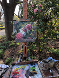 Hidden Camellias - Original Oil Painting - FRAMED