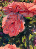 Pink Rose Landscape - Original Oil Painting