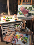 First Camellias - Original Oil Painting