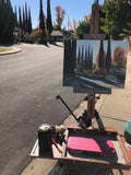 Autumn Cypress  - Original Gouache Painting