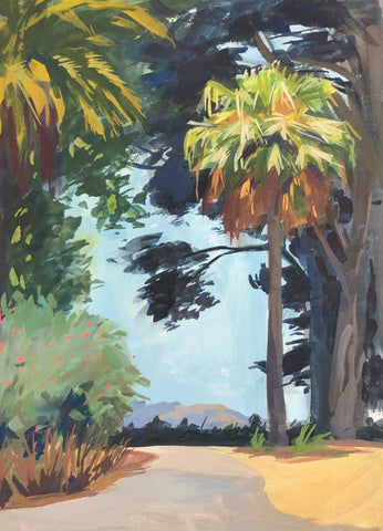 Lafayette Park Palm - Original Gouache Painting